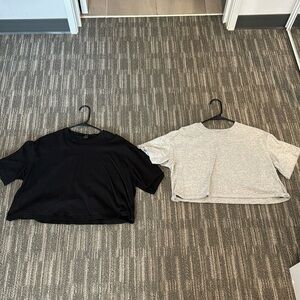 Black and Grey crop tops from shein size Medium